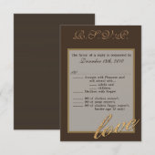 3.5x5 R.S.V.P. Kaart Tiener Gouden Folie Glitter L (Voorkant / Achterkant)