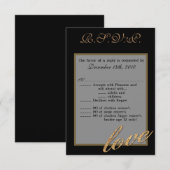 3.5x5 R.S.V.P. Kaart Tiener Gouden Folie Glitter L (Voorkant / Achterkant)