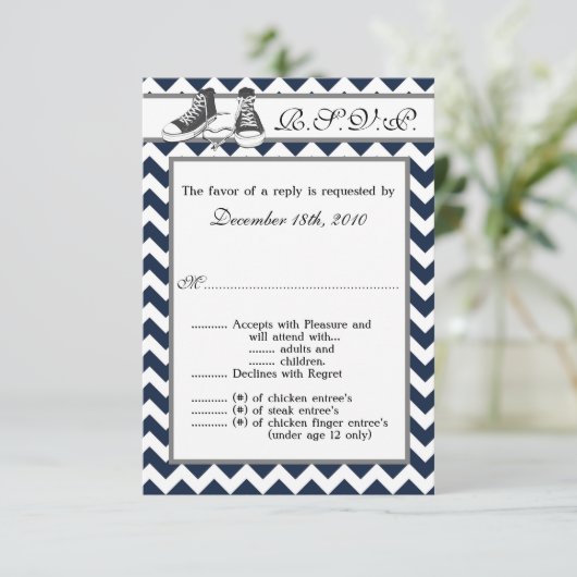 3.5x5 R.S.V.P. kaart tiener sneakers chevron stree (Staand voorkant)