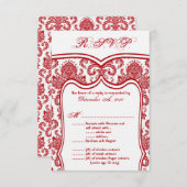 3.5x5 R.S.V.P. Kaart Trouwdamast (Voorkant / Achterkant)