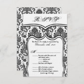 3.5x5 R.S.V.P. kaart Trouwdamast (Voorkant / Achterkant)