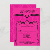 3.5x5 R.S.V.P. Kaart Trouwdamast (Voorkant / Achterkant)