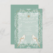 3,5x5 R.S.V.P. Kaart  Victoriaans Tortelduifjes (Voorkant / Achterkant)