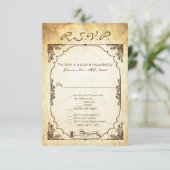 3.5x5 R.S.V.P.-kaart Vintage ceremonie ringuitwiss Kaart (Staand voorkant)