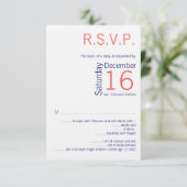 3.5x5 R.S.V.P. Kaart Wedding Coral Chevr (Staand voorkant)