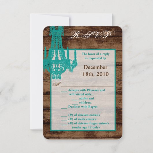3.5x5 R.S.V.P. Kaart Westerne rustieke kroonluchte (Voorkant)