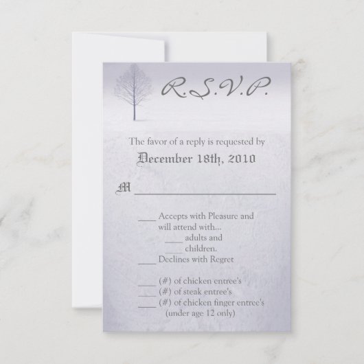 3.5x5 R.S.V.P. Kaart Winter Wonderland Trees Snow (Voorkant)