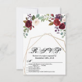 3.5x5 R.S.V.P. Kaart Wit Rose Goud Geometrisch (Voorkant)