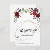 3.5x5 R.S.V.P. Kaart Wit Rose Goud Geometrisch (Voorkant / Achterkant)