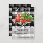 3.5x5 R.S.V.P. Kaart XMAS Truck Buffalo Plaid (Voorkant / Achterkant)