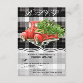 3.5x5 R.S.V.P. Kaart XMAS Truck Buffalo Plaid