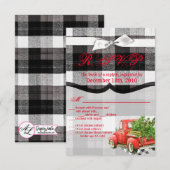 3,5x5 R.S.V.P. Kaart XMAS Truck kerstbuffel P (Voorkant / Achterkant)