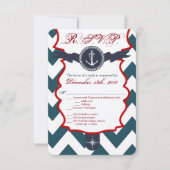 3.5x5 R.S.V.P.-kaart Zeeanker Kompas Oceaan Kaart (Voorkant)