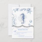 3.5x5 R.S.V.P. Kaart Zeepaardje Zee Ocean Beach (Voorkant)