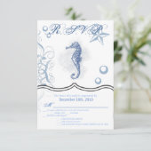 3.5x5 R.S.V.P. Kaart Zeepaardje Zee Ocean Beach (Staand voorkant)