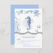 3.5x5 R.S.V.P. Kaart Zeepaardje Zee Ocean Beach (Voorkant / Achterkant)