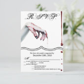 3,5x5 R.S.V.P. Kaart zombie bloed drup vampire Got (Staand voorkant)