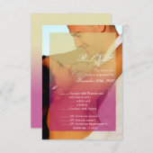 3.5x5 R.S.V.P.-kaart Zonsondergang vervaagd Roze T Kaart (Voorkant / Achterkant)