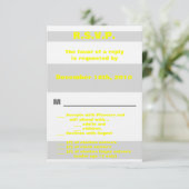 3.5x5 R.S.V.P. moderne neon gestreepte gele retro Kaart (Staand voorkant)