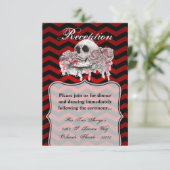 3.5x5 Receptie Cardskull Roos gothic Chevron zwart Kaart (Staand voorkant)