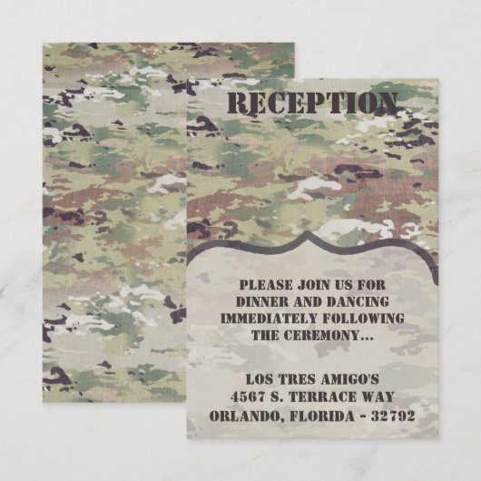 3.5x5 Receptie Kaart Army Air Force OCP Camo Unif (Voorkant / Achterkant)