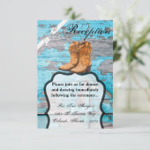 3.5x5 Receptie Kaart Blauw Hout Schuur Deurlaarzen (Staand voorkant)