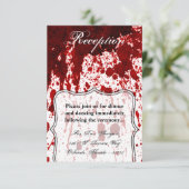 3.5x5 Receptie Kaart Blood Splatter Vampier Gotisc (Staand voorkant)