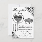 3.5x5 Receptie Kaart Boho Buffalo Tribal Pattern B (Voorkant)