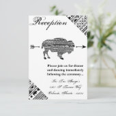 3.5x5 Receptie Kaart Boho Buffalo Tribal Pattern B (Staand voorkant)