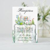 3.5x5 Receptie Kaart Boho Llama Bohemian Cacti Des (Staand voorkant)