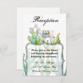 3.5x5 Receptie Kaart Boho Llama Bohemian Cacti Des (Voorkant / Achterkant)