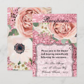 3.5x5 Receptie Kaart Geometrisch Roos Gouden Glitt (Voorkant / Achterkant)