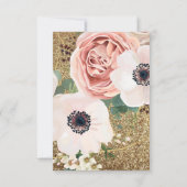 3.5x5 Receptie Kaart Geometrisch Roos Gouden Glitt (Achterkant)