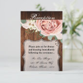 3.5x5 Receptie Kaart Geometrisch Roos Schuur Hout (Staand voorkant)