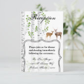 3.5x5 Receptie Kaart Herten Doe Buck Bos Woodland (Staand voorkant)