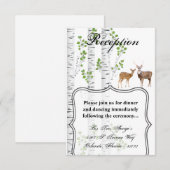 3.5x5 Receptie Kaart Herten Doe Buck Bos Woodland (Voorkant / Achterkant)