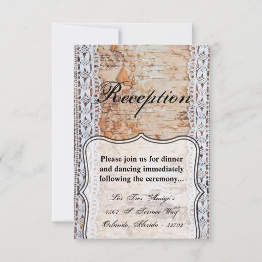 3.5x5 Receptie Kaart Land Schuur Houten Kant Trim  (Voorkant)