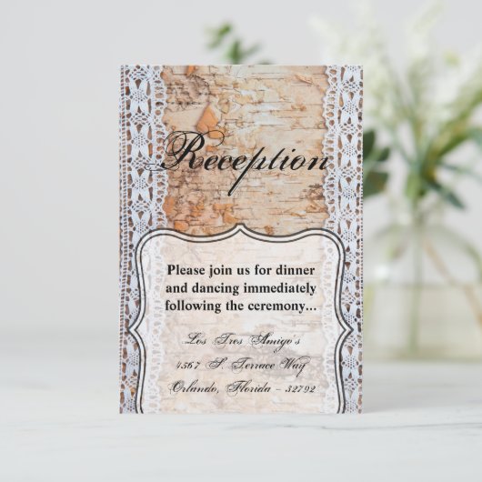 3.5x5 Receptie Kaart Land Schuur Houten Kant Trim  (Staand voorkant)