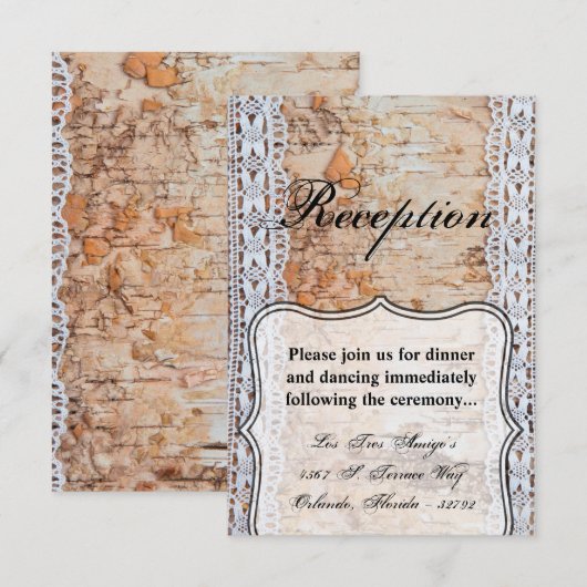 3.5x5 Receptie Kaart Land Schuur Houten Kant Trim (Voorkant / Achterkant)