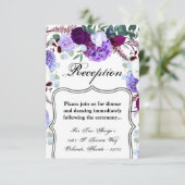 3.5x5 Receptie Kaart Lavendel Hibiscus op Wit (Staand voorkant)