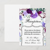 3.5x5 Receptie Kaart Lavendel Hibiscus op Wit (Voorkant / Achterkant)