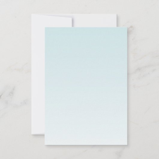 3.5x5 Receptie Kaart Tropische Bloem op Blue Ombre (Achterkant)