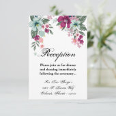 3.5x5 Receptie Kaart Tropische Bloem op Wit (Staand voorkant)