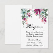 3.5x5 Receptie Kaart Tropische Bloem op Wit (Voorkant / Achterkant)