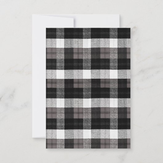 3.5x5 Receptie Kaart XMAS Truck Buffalo Plaid Blac (Achterkant)