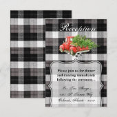 3.5x5 Receptie Kaart XMAS Truck Buffalo Plaid Blac (Voorkant / Achterkant)