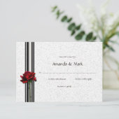 3.5x5 Rode Roos RSVP Kaartje (Staand voorkant)