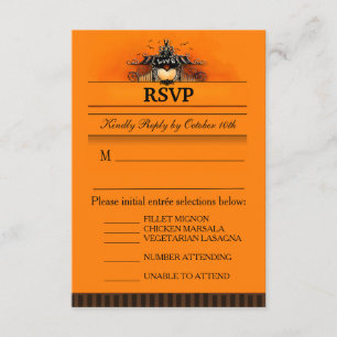 3.5x5 RSVP-kaart - Menuselecties - Halloween Love RSVP Kaartje