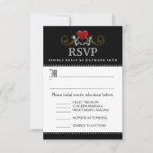 3.5x5 RSVP-kaart met menuopties - Skeletten RSVP Kaartje (Voorkant)