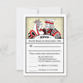 3.5x5 RSVP Menu Kaart - King & Queen Spelen Kaart